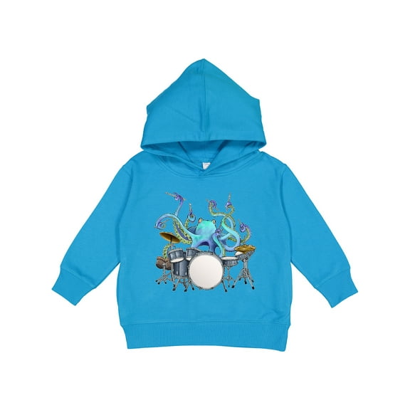 Inktastic Cute Blue Octopus Drumming Toddler Hoodie