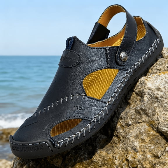 Men's Summer Breathable Plus Size Outdoor Sandals, Men's Beach Sandals
