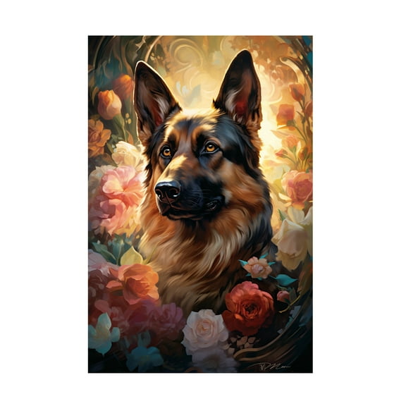 Canvas Wall Art - Momart 'Dog Fairy Tale 6' Wall Art for Living Room, Bedroom, or Office Décor by Trademark Fine Art - 12 x 19 Inches