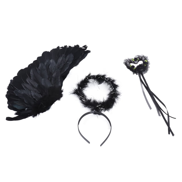Disfraz de diablo para cosplay, paquete de 3 alas de ángel para adultos, juego de alas de ángel de la oscuridad, diseño exquisito