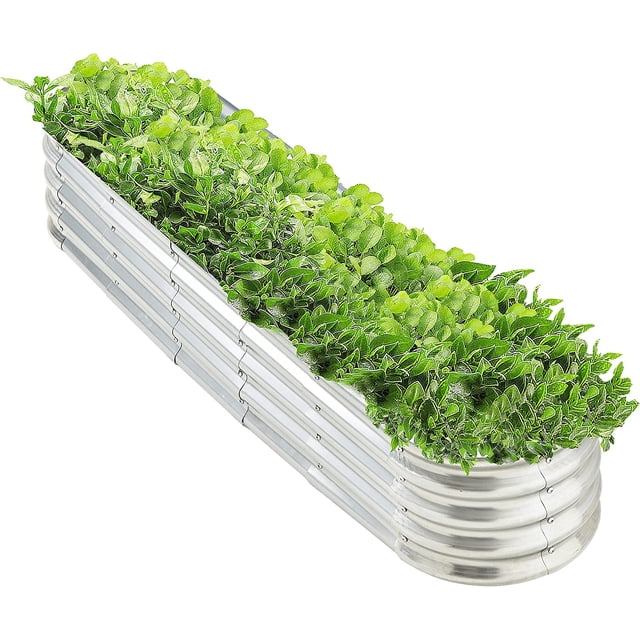 69" x 16" Metal Oval Raised Garden Bed Planter Variable Shape (Oval/Rectangle)