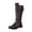 Brown, variant on Mens Motorcycle Leather Boots Fashion Round Toe Side Buckle Strap Low Heel Knee High Boots Vintage Engineer Biker Boots for Men with Back Zipper,6.5