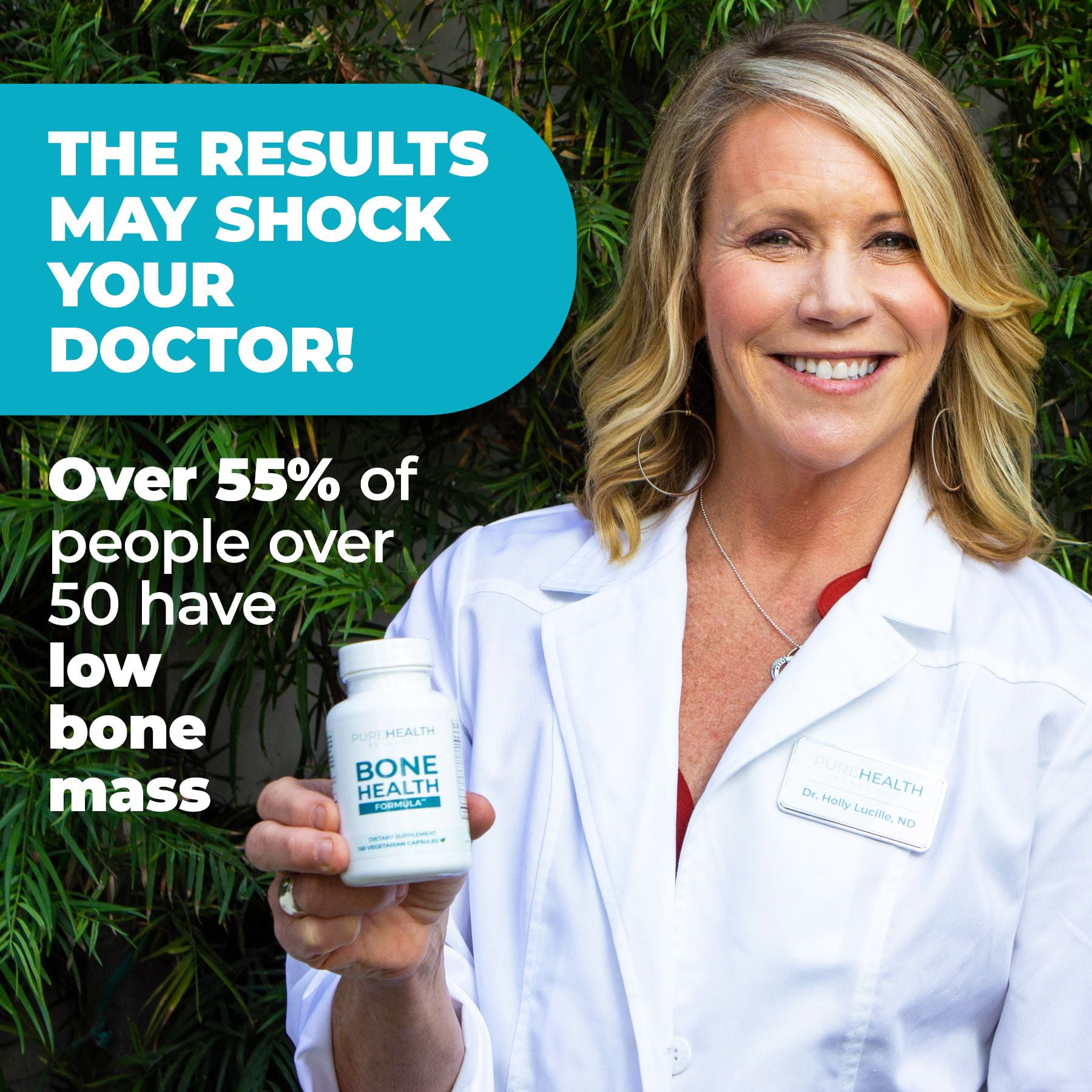Bone Health Formula - Plant-Based Calcium, Magnesium, Potassium, Vitamin C,D,K - Support Healthy & Strong Bones and Improve Bone Density Naturally - Doctor Approved Formula, 6 Bottles