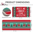 thumbnail image 3 of Mosaic Christmas Kitchen Rugs Set of 2, Meet Me Under The Mistletoe Xmas Tree Deer Kitchen Mats Decor, Funny Winter Holiday Floor Door Mat Home Decorations - 17x30 and 17x47 Inch, 3 of 6