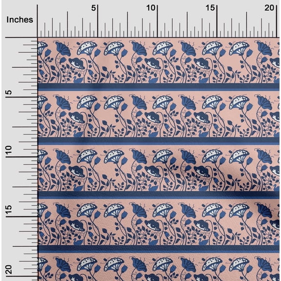 oneOone Cotton Poplin Light Peach Fabric Leaves|Duck & Floral Artistic Quilting Supplies Print Sewing Fabric By The Yard 56 Inch Wide