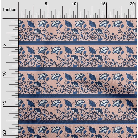 oneOone Cotton Jersey Light Peach Fabric Leaves|Duck & Floral Artistic Dress Material Fabric Print Fabric By The Yard 58 Inch Wide