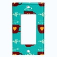 thumbnail image 2 of Metal Light Switch Wall Plate Outlet Cover (Coffee Espresso Mocha Cup Orange Heart Teal - Single Rocker), 2 of 2