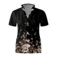 thumbnail image 4 of Camisas estampadas de verano Blusas para mujer Manga corta Cuello en V Tops fruncidos Camisas Camisas sueltas de manga larga para mujer OAVQHLG3B Store lin121212, 4 of 4
