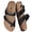 Black, variant on Litfun Suede Cork Footbed Sandals for Women Summer Arch Support Slide Sandals with Adjustable Buckles, Brown