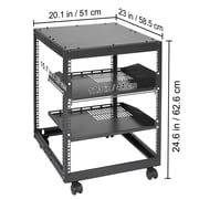 KFFKFF 12U 4 Post Open Frame Server Rack Network Enclosure 15-40 Adjustable
