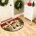 thumbnail image 5 of Mecorevxz Christmas Decorations,Half Round Doormat Non Slip Indoor Outdoor Entrance Semi Circle Area Rug Washable Half Moon Rug Front Floor Mat for Christmas Decor（A）, 5 of 7
