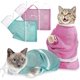 thumbnail image 1 of 2 piezas de bolsa de baño para gatos, bolsa de red para ducha para gatos, ajustable, multifuncional, antimordeduras, antiarañazos, 1 of 5
