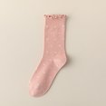 thumbnail image 4 of Yuanlong Women's Crew Socks Ruffle Polka Dot Socks Stretchy Stylish Leisure Activities Hosiery, 4 of 4