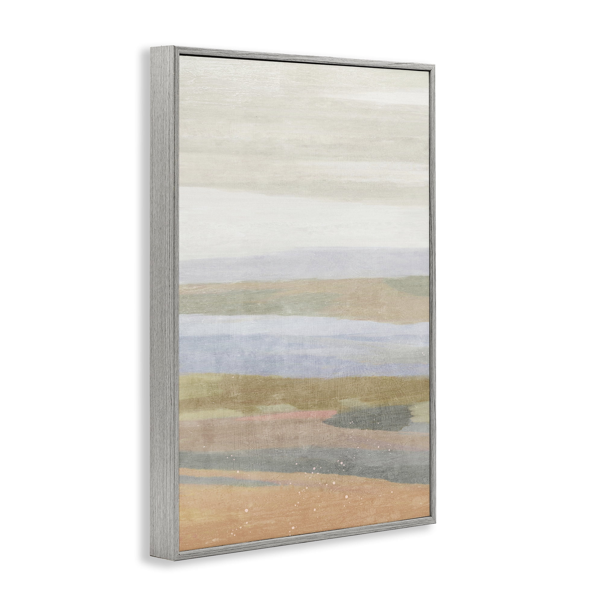 Stupell Industries Beach Dunes Abstraction Coastal Painting Gray Framed Art Print Wall Art, 12 x 18