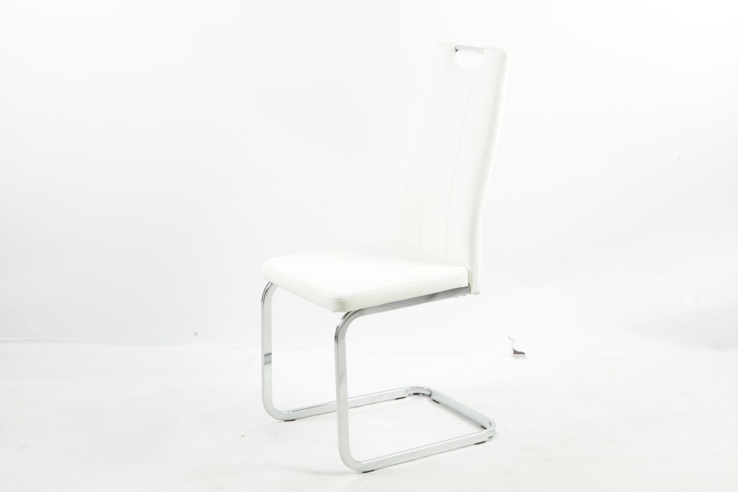 Chaises de salle à manger Aerys Marie avec base chromée en PU blanc (ensemble de 4)