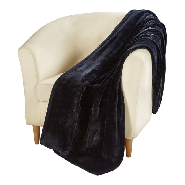HOMETRENDS Black Velvet Plush Blanket, King
