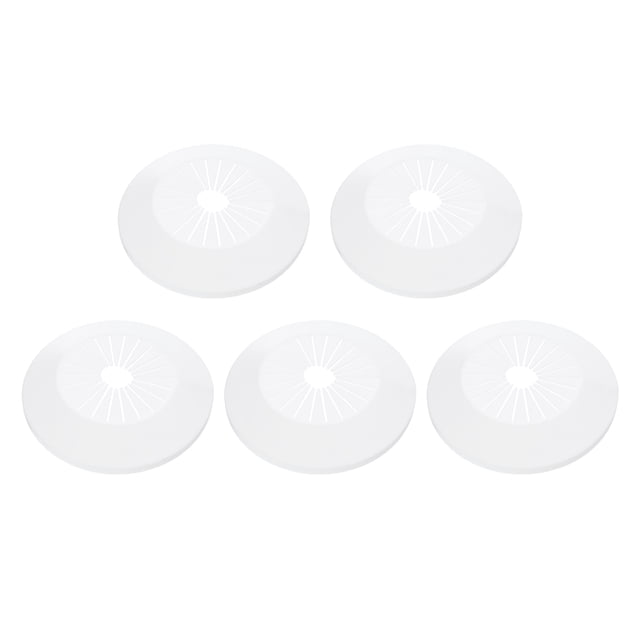 5PCS Tapa de Decoración de Tubo 1.2 a 2.2in (30-55mm) Tapa de Tubo con Brida Decoración PP Plástico, Blanco