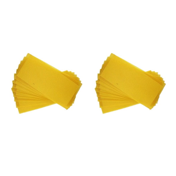 Speravity 10pcs Beeswax Sheets Foundation Professional Keeping Bees Protective Wax Bee Tools Foundations with Texture Honeycombs Type1 NO1
