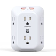 Surge Protector Outlet Extender, 6-Outlet Splitter with 4 USB Wall Charger(2 USB-C Ports), Multi Plug Wall Outlet 1050J Power Strip for Home Office Dorm Room Essentials