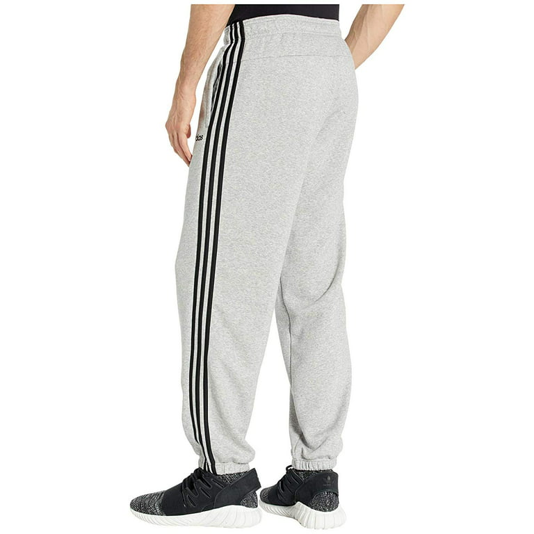 adidas Essentials 3-Stripes Fleece Open Hem Pants Medium Grey Heather/Black