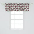 thumbnail image 2 of Ambesonne Floral Valance Pack of 2, Red-Tone Flowers Hand-Drawn, 54"X18", Raspberry and Olive Green, 2 of 4