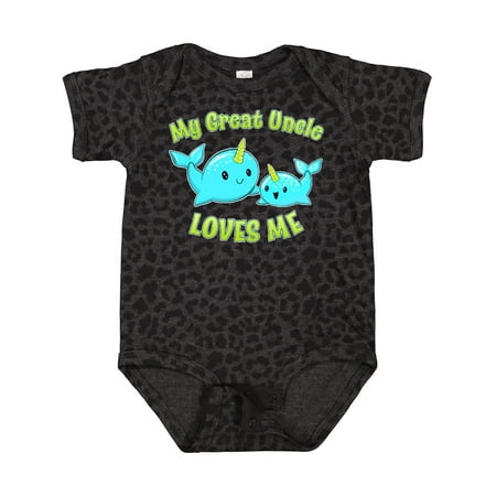 

Inktastic My Great Uncle Loves Me- Cute Narwhal Gift Baby Boy or Baby Girl Bodysuit