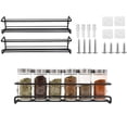 thumbnail image 5 of Juego de 2 especieros de pared (29 × 6,5 cm, negro), adecuados para armarios de cocina, despensa, puertas de armarios, organizadores colgantes resistentes. JM, 5 of 5