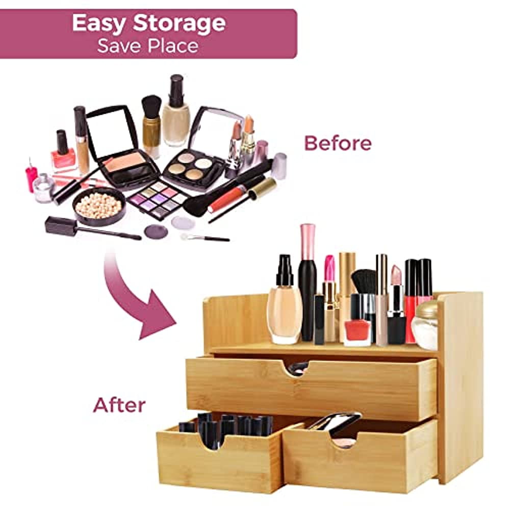  ELUCHANG Cosmetics Makeup Organizer Storage: 9.6 Detach Make  Up Organizers and Storage with Clear Drawers Large Skincare Organizers for  Vanity Countertop Dresser Bedroom Bathroom Desk : Beauty & Personal Care