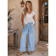 thumbnail image 3 of DOKOTOO Women's Wide Leg Jeans High Waisted Baggy Jeans for Women Stretchy Denim Pants with Drawstring and Big Pockets (Plus Sizes Available), 3 of 8