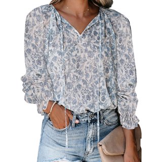 Women Long Sleeve Side Split Casual Loose Tunic Top