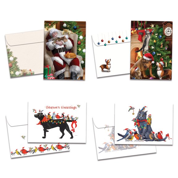 Tree-Free Greetings Christmas Greeting Card 16 Pack, 5x7, Festive Friends (GP54097)