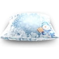 thumbnail image 4 of GZHJMY Soft Smooth Skin-Friendly Throw Pillow Cover Without Pillow Case16 x16 Shrink-Resistant Breathable Hidden Zipper Opening, Sofa Bed Office Farmhouse Room Easy to Disassemble|Blue Snowman, 4 of 7