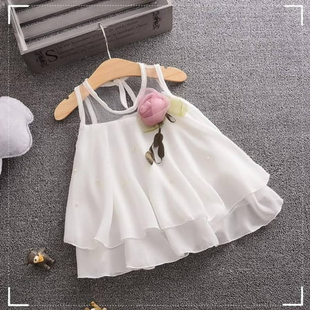 

Clearance Baby Girls Tutu Dress Sleeveless Infant Toddler Floral Sundress Tank Tulle Tops Toddler Fashion Clothing