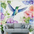 thumbnail image 4 of Orinice  Bird and Floral Tapestry Watercolor Flowers Butterflies and Hummingbird Home Decor Tapestry Wall Hanging for Bedroom Living Room Dorm, 40x60inch, 4 of 6
