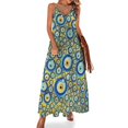 thumbnail image 1 of Nuevo vestido sin mangas con patrón de amuleto de mal de ojo de vidrio azul griego para mujer vestido de noche para mujer, 1 of 7