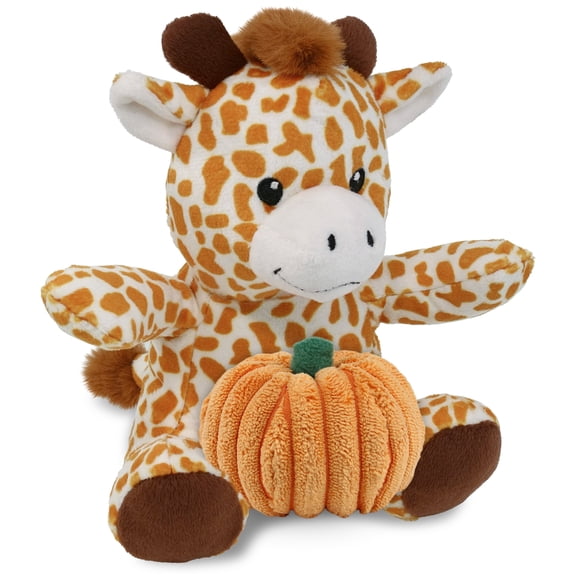 DolliBu Super Soft Giraffe Stuffed Animal with Pumpkin Decor - Pumpkin Plush Animal for Fall, Halloween and Thanksgiving, Pumpkin Toy for Baby, Kids, Adults - 6 Inches