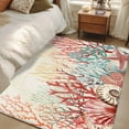 thumbnail image 4 of Red Coral Coastal Area Rugs 3'x5', Small Throw Rugs for Living Room Bedroom, Summer Beach Ocean Shells Starfish Turtle Indoor Outdoor Rug Non-Slip Low Pile Carpet Runner Reversible Floor Mats, 4 of 8