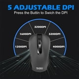 Vanelc Wireless Mouse, 2.4G 4000DPI Ergonomics Cordless Mouse with USB ...