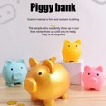 thumbnail image 4 of Golden Piggy Bank Cute Pig Savings Storage Money Box Pot of Dreams Savings Fund Coin and Cash Gift for Kids Adults Boys Girls Coin Saving Box (Small, 3.5x 3.2 x 3.9 in), 4 of 7