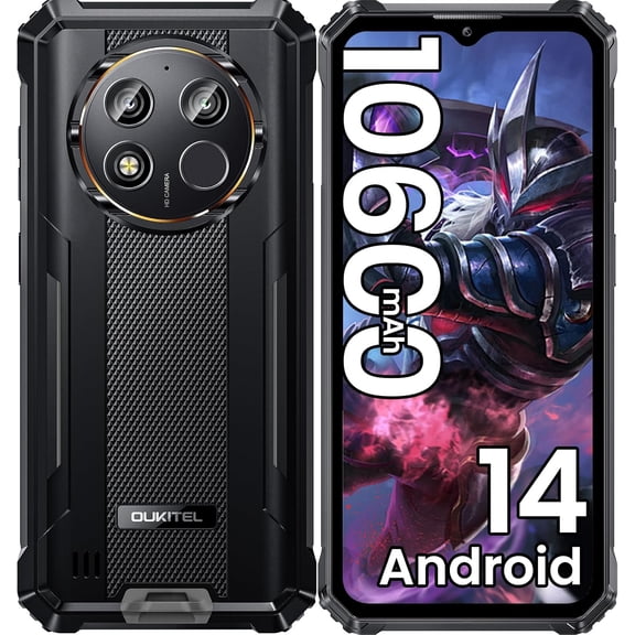 OUKITEL WP28E Rugged Phone, 10600mAh,, 6.52" Inch,4GB 64GB,Black