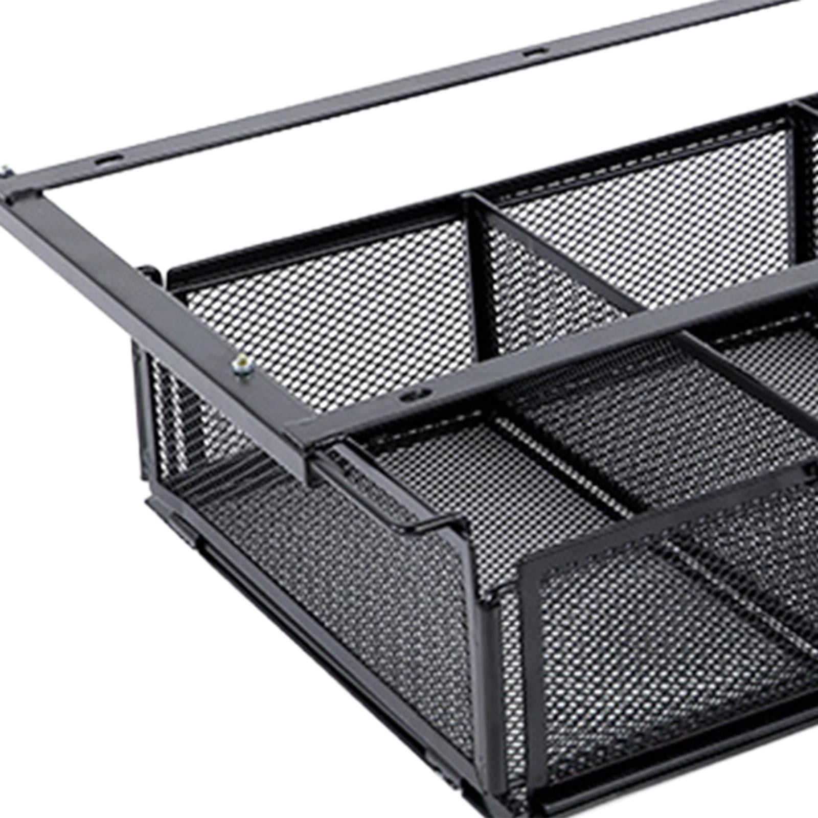 figatia under Desk Drawer Basket Hidden Desktop Organizer Black Invisible Tray Pull Out under Table Storage Shelf for Desktop Kitchen