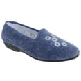 thumbnail image 1 of Zedzzz Womens Cathy Floral Embroidered Velour Slippers, 1 of 2