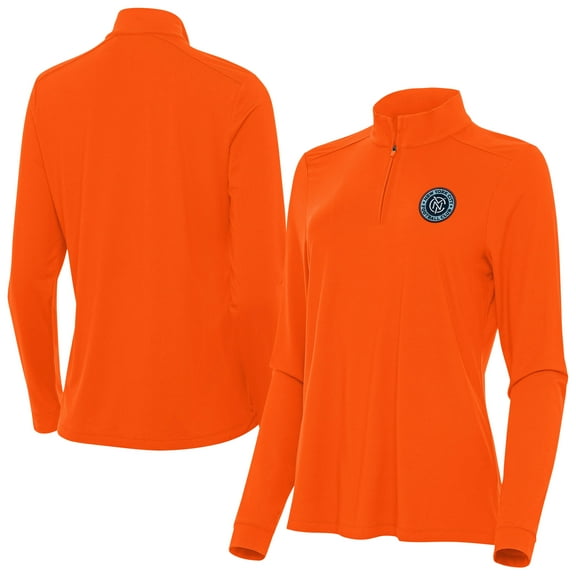 Women's-Antigua  Orange New York City FC Intent Quarter-Zip Pullover