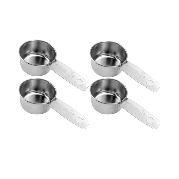 1/8 Cup Stainless Steel Measuring Cup with Etched Markings 2 Tablespoon Coffee Measure Scoop 4Pack