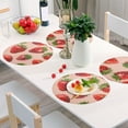 thumbnail image 6 of Ryvnso Strawberry Round Plate Mats Dining Table Placemat Set of 4 for Holiday Decoration, 6 of 7