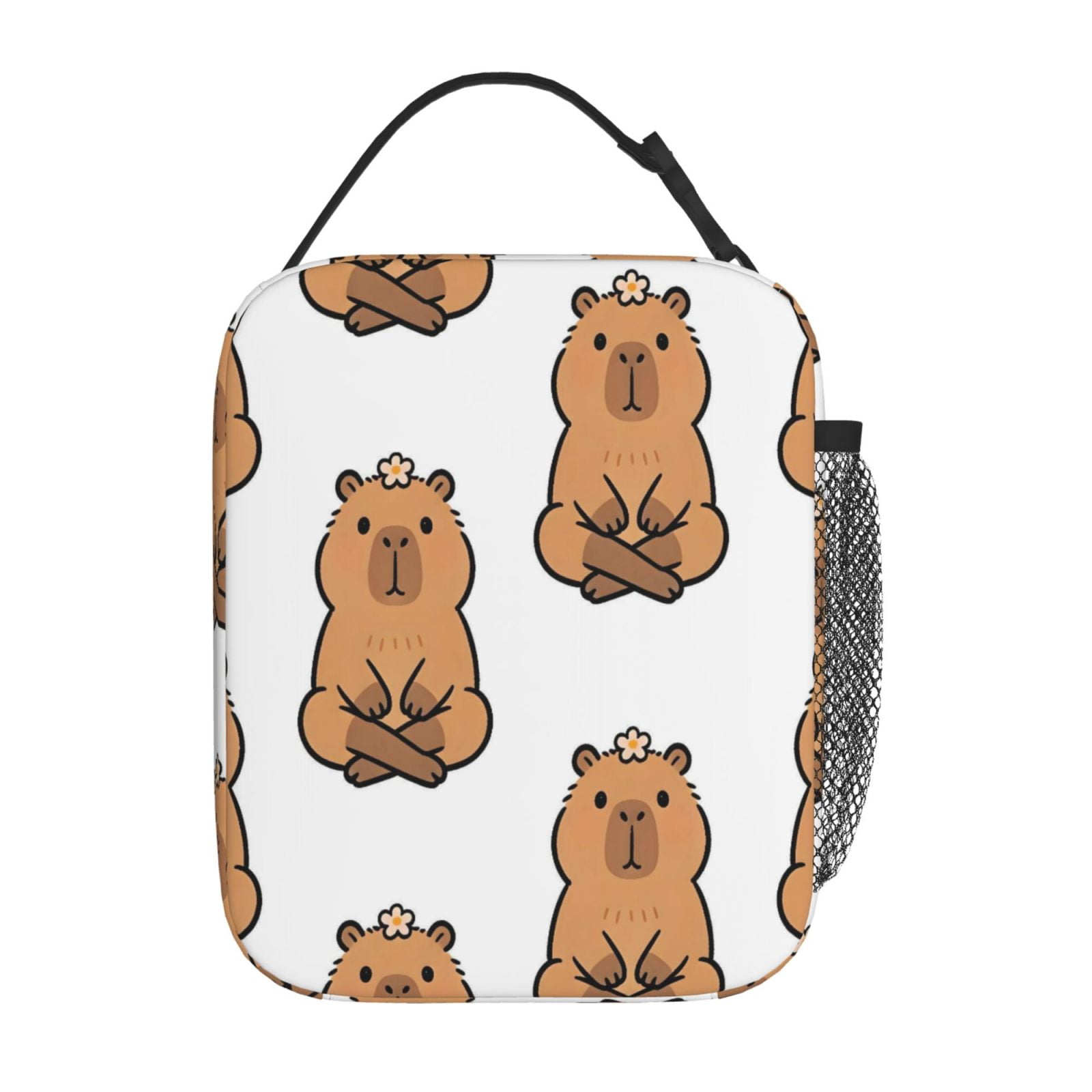 Lunch Bag For Women Men Insulated Portable Lunch Box Bento Box Office Picnic Travel Cooler Bag Cartoon Capybara (6)
