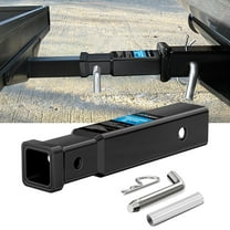 Nilight Trailer Hitch Receiver Adapter 2 to 1-1/4 inch Hitch Adapter 6-4/5 inch Extension 350Lbs with 1/2-inch Diameter Pin and Clip with 5/8-inch Adapter