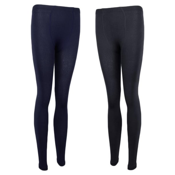 2 Pieces Women's Brushed, Fleece-lined Leggings, Thick Winter Warm Tights,  Solid 