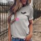 thumbnail image 2 of Hecho para Más Camisa Mujeres Sudadera de Manga Corta con Patrón Casual con Diseño de Pestañas Impreso, Cuello Redondo para el Hogar Y el Trabajo, 2 of 8