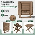thumbnail image 3 of SERWALL Small Folding Side Table set 2, HDPE All Weather Adirondack End Table, No Assembly Required, Brown, 3 of 9